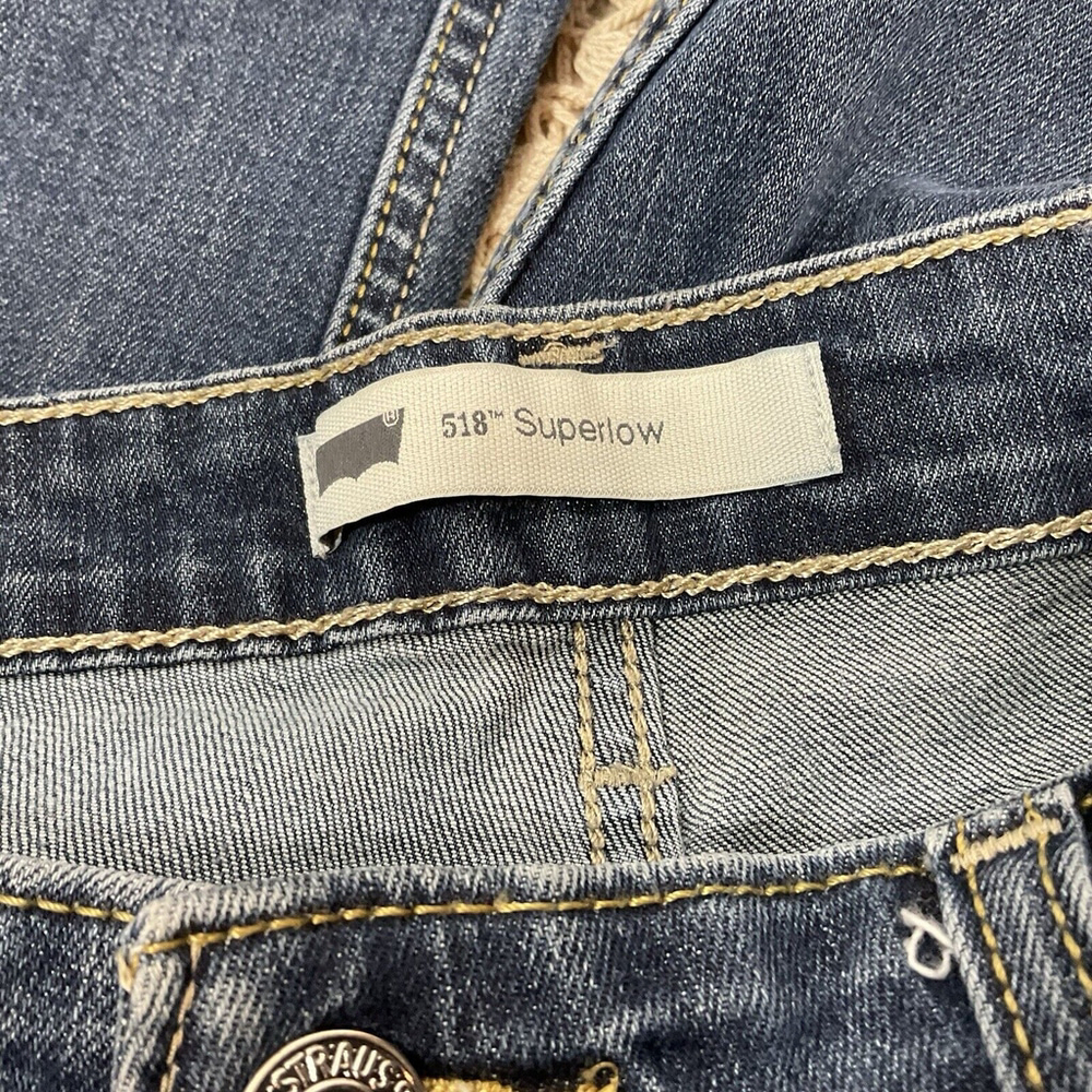 Y2K Levi’s 518 Superlow Boot Cut Jeans Size 13 M 36 X 31 Blue Stretch Denim - Picture 9 of 12
